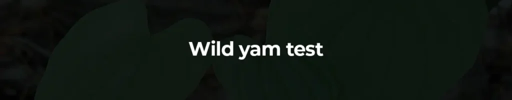 Wild yam test
